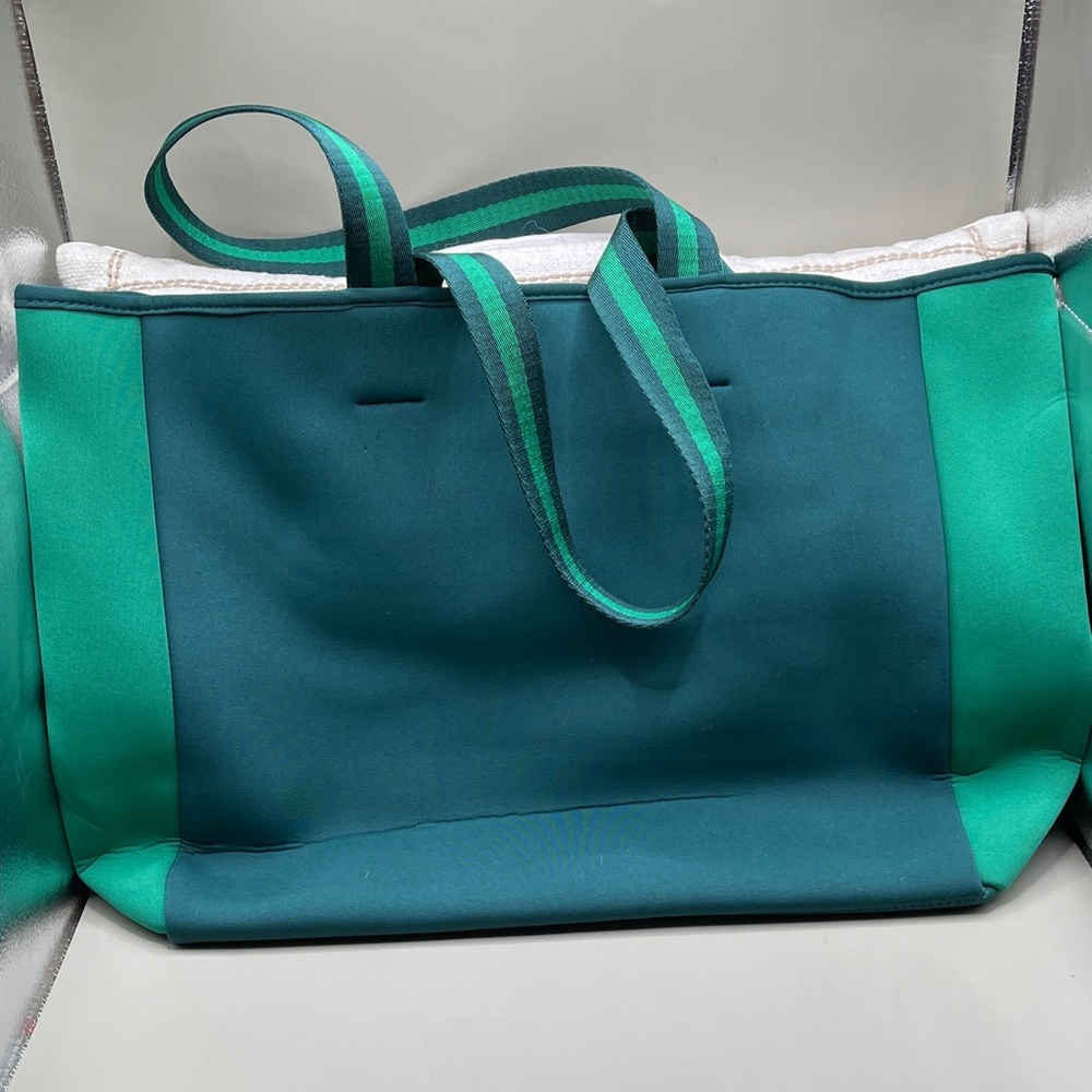 Colorful Scuba Green & Blue Tote Bag by Summersvlt Beach Water Tote Summer Bag